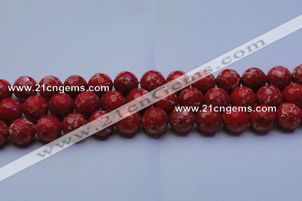 CDE2516 15.5 inches 18mm faceted round dyed sea sediment jasper beads