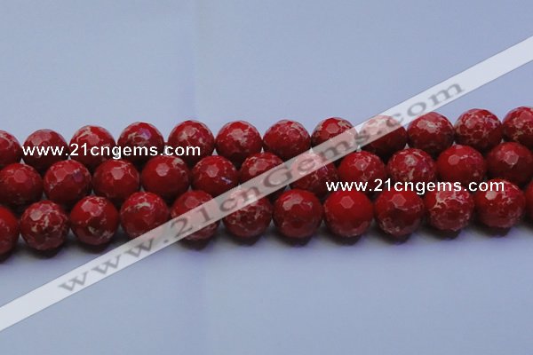 CDE2517 15.5 inches 20mm faceted round dyed sea sediment jasper beads