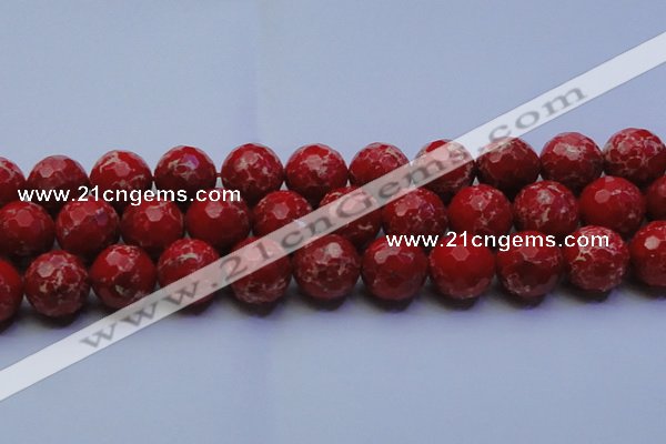 CDE2518 15.5 inches 22mm faceted round dyed sea sediment jasper beads