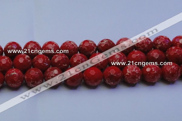 CDE2519 15.5 inches 24mm faceted round dyed sea sediment jasper beads