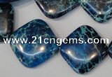 CDE252 15.5 inches 20*20mm diamond dyed sea sediment jasper beads