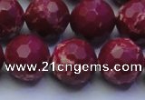 CDE2522 15.5 inches 16mm faceted round dyed sea sediment jasper beads
