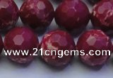 CDE2522 15.5 inches 16mm faceted round dyed sea sediment jasper beads