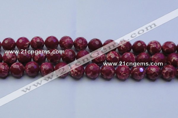 CDE2522 15.5 inches 16mm faceted round dyed sea sediment jasper beads