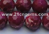 CDE2523 15.5 inches 18mm faceted round dyed sea sediment jasper beads