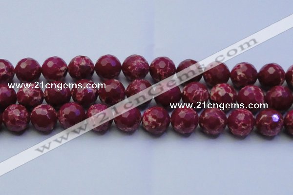 CDE2524 15.5 inches 20mm faceted round dyed sea sediment jasper beads