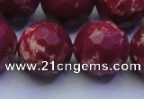 CDE2525 15.5 inches 22mm faceted round dyed sea sediment jasper beads