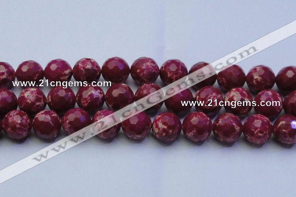 CDE2525 15.5 inches 22mm faceted round dyed sea sediment jasper beads