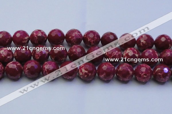 CDE2526 15.5 inches 24mm faceted round dyed sea sediment jasper beads