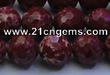 CDE2529 15.5 inches 16mm faceted round dyed sea sediment jasper beads