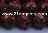 CDE2530 15.5 inches 18mm faceted round dyed sea sediment jasper beads