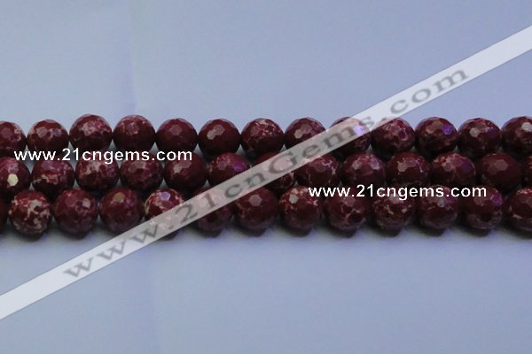 CDE2530 15.5 inches 18mm faceted round dyed sea sediment jasper beads