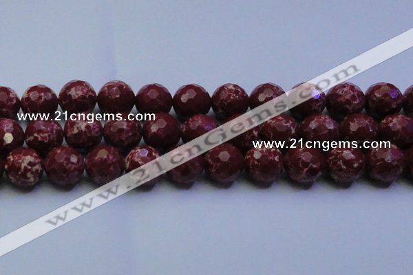 CDE2532 15.5 inches 22mm faceted round dyed sea sediment jasper beads