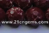 CDE2533 15.5 inches 24mm faceted round dyed sea sediment jasper beads