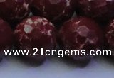 CDE2533 15.5 inches 24mm faceted round dyed sea sediment jasper beads