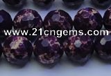 CDE2535 15.5 inches 14mm faceted round dyed sea sediment jasper beads