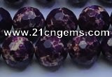 CDE2536 15.5 inches 16mm faceted round dyed sea sediment jasper beads