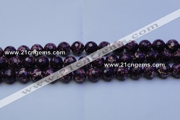 CDE2536 15.5 inches 16mm faceted round dyed sea sediment jasper beads