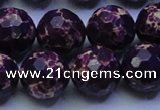 CDE2537 15.5 inches 18mm faceted round dyed sea sediment jasper beads