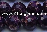 CDE2538 15.5 inches 20mm faceted round dyed sea sediment jasper beads