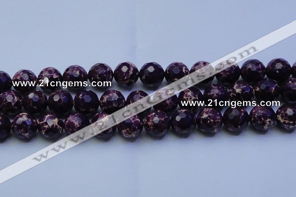 CDE2538 15.5 inches 20mm faceted round dyed sea sediment jasper beads