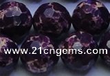 CDE2539 15.5 inches 22mm faceted round dyed sea sediment jasper beads