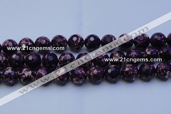 CDE2540 15.5 inches 24mm faceted round dyed sea sediment jasper beads