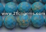 CDE2542 15.5 inches 14mm faceted round dyed sea sediment jasper beads