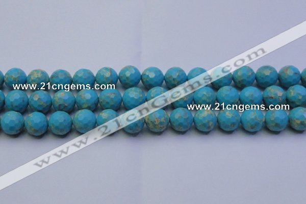 CDE2542 15.5 inches 14mm faceted round dyed sea sediment jasper beads