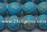 CDE2543 15.5 inches 16mm faceted round dyed sea sediment jasper beads