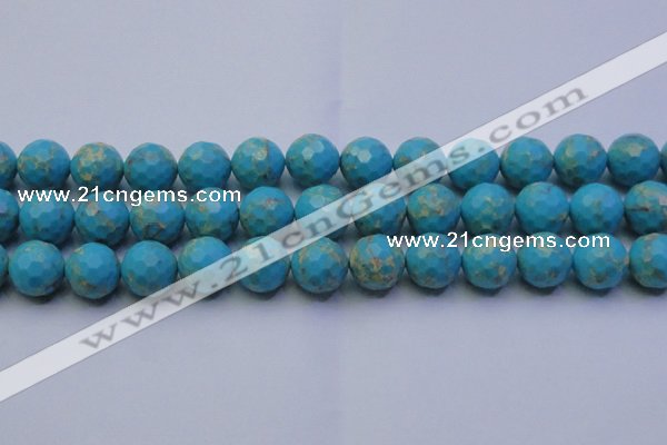 CDE2543 15.5 inches 16mm faceted round dyed sea sediment jasper beads