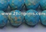 CDE2544 15.5 inches 18mm faceted round dyed sea sediment jasper beads