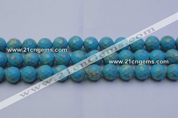 CDE2544 15.5 inches 18mm faceted round dyed sea sediment jasper beads