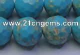 CDE2545 15.5 inches 20mm faceted round dyed sea sediment jasper beads