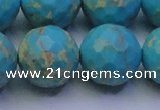 CDE2546 15.5 inches 22mm faceted round dyed sea sediment jasper beads