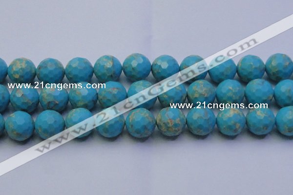 CDE2546 15.5 inches 22mm faceted round dyed sea sediment jasper beads