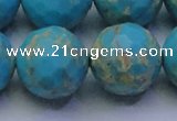 CDE2547 15.5 inches 24mm faceted round dyed sea sediment jasper beads