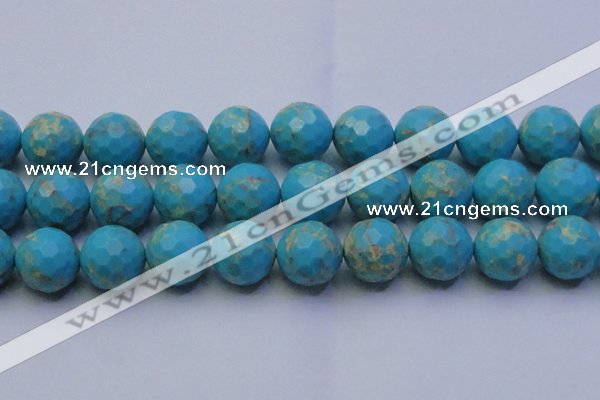 CDE2547 15.5 inches 24mm faceted round dyed sea sediment jasper beads