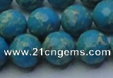 CDE2549 15.5 inches 14mm faceted round dyed sea sediment jasper beads