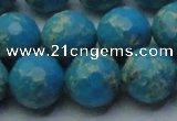 CDE2550 15.5 inches 16mm faceted round dyed sea sediment jasper beads