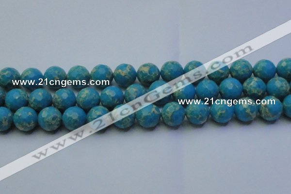 CDE2550 15.5 inches 16mm faceted round dyed sea sediment jasper beads