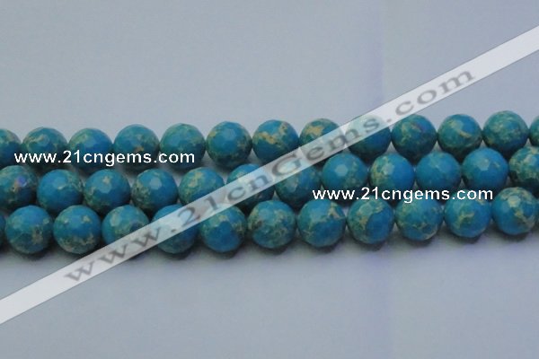 CDE2551 15.5 inches 18mm faceted round dyed sea sediment jasper beads