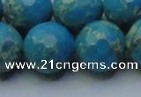 CDE2552 15.5 inches 20mm faceted round dyed sea sediment jasper beads