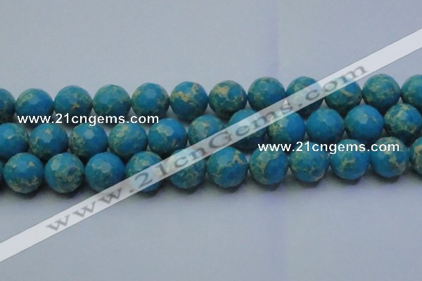 CDE2552 15.5 inches 20mm faceted round dyed sea sediment jasper beads