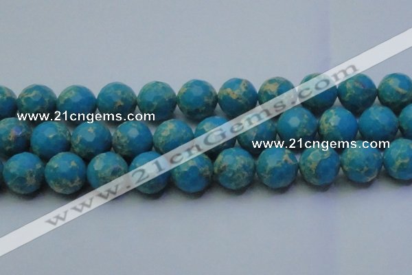 CDE2553 15.5 inches 22mm faceted round dyed sea sediment jasper beads