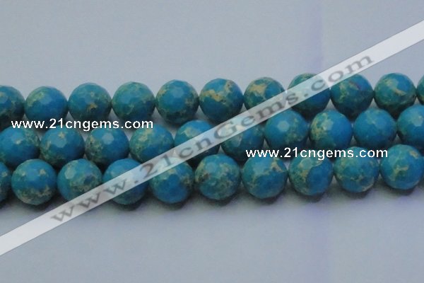 CDE2554 15.5 inches 24mm faceted round dyed sea sediment jasper beads