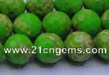 CDE2556 15.5 inches 14mm faceted round dyed sea sediment jasper beads