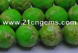 CDE2557 15.5 inches 16mm faceted round dyed sea sediment jasper beads