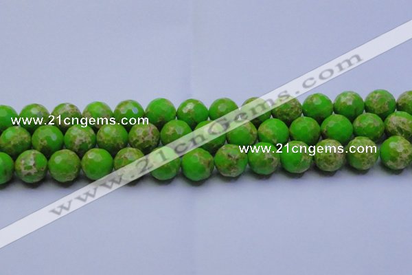 CDE2557 15.5 inches 16mm faceted round dyed sea sediment jasper beads