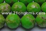 CDE2558 15.5 inches 18mm faceted round dyed sea sediment jasper beads